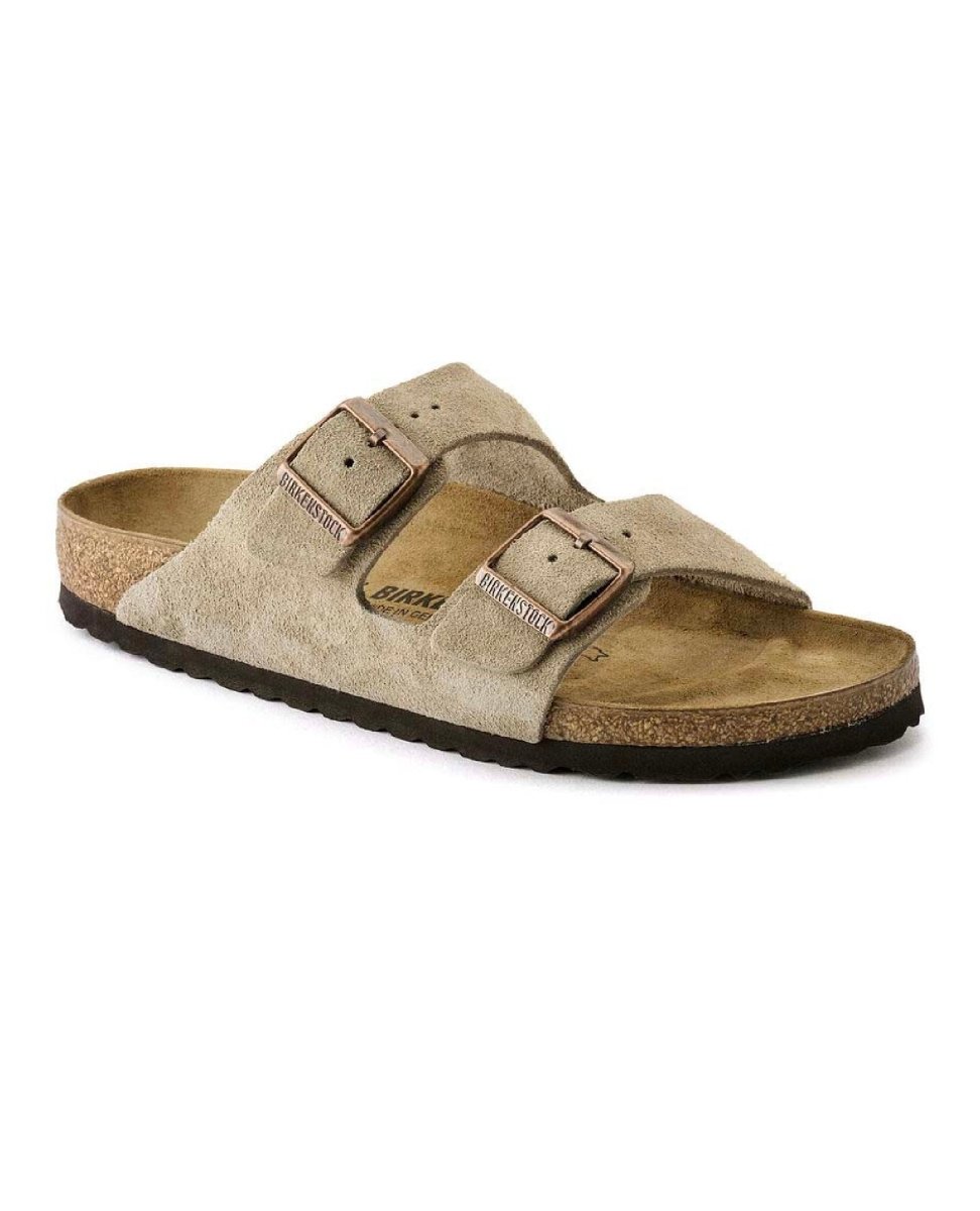 Arizona Birkenstock Sandals Taupe Suede - clearpathherbicide