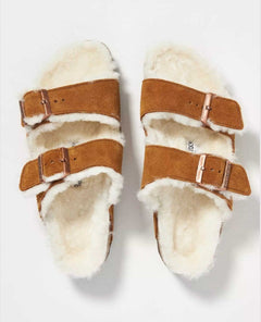 Arizona Cozy Shearling Suede Leather Mink - PINK ARROWS