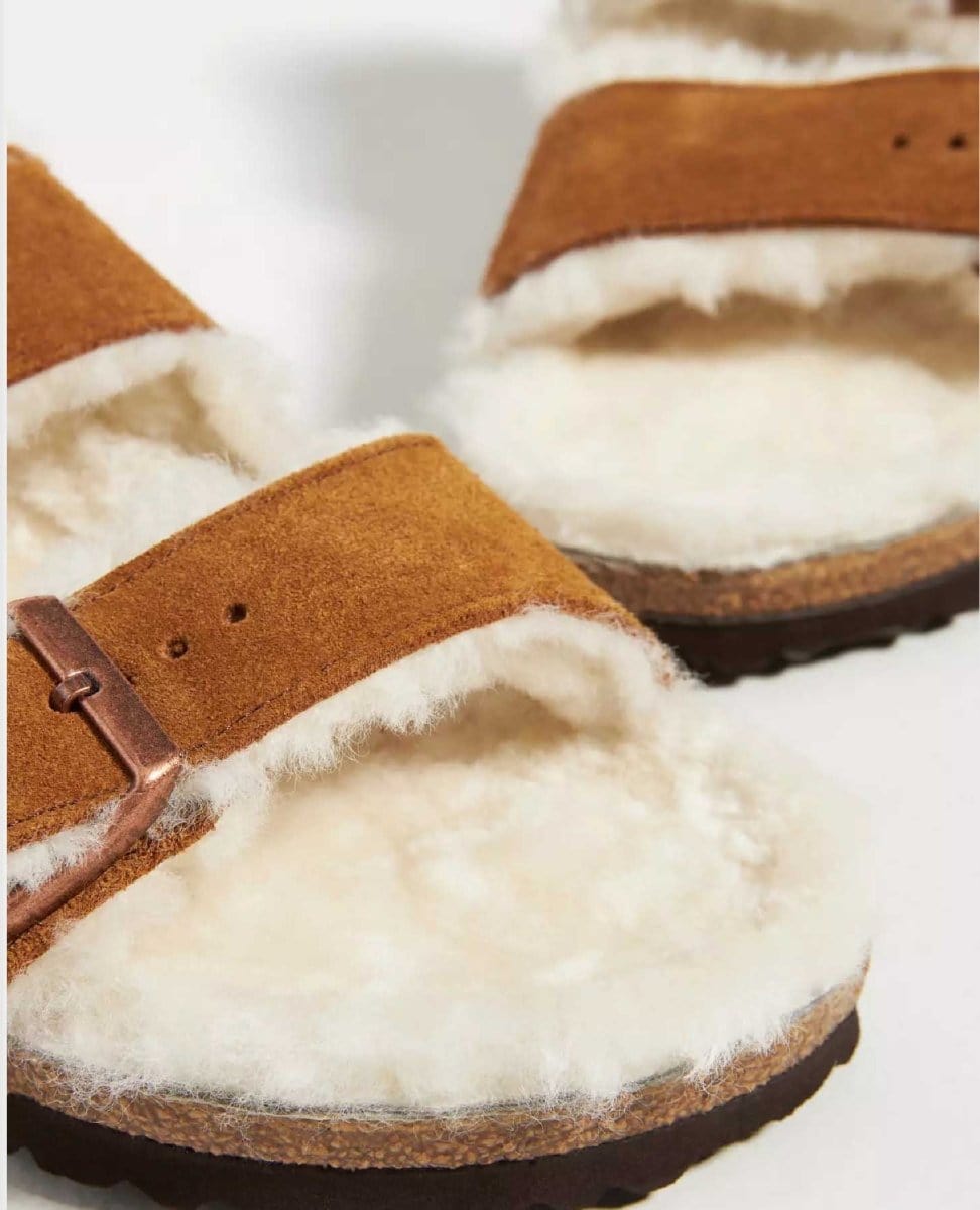 Arizona Cozy Shearling Suede Leather Mink - PINK ARROWS