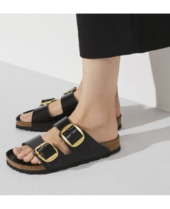 Arizona High Shine Black Birkenstock - PINK ARROWS