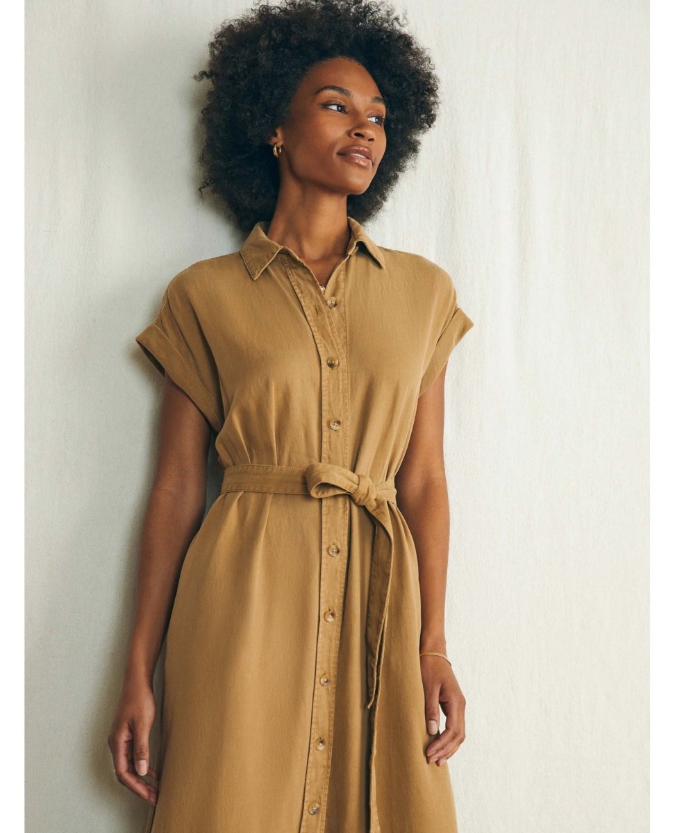 Arlie Shirtdress Short Sleeve Antique Bronze - miamidrugpossession