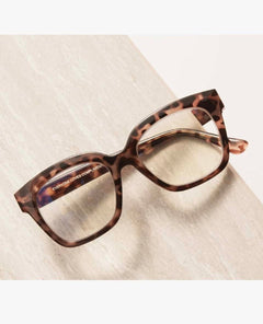 Ava Beige Tortoise Blue Light Reading Glasses 2.0 - PINK ARROWS