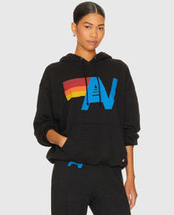 Aviator Nation Logo Hoodie Relaxed Black - PINK ARROWS