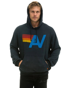 Aviator Nation Logo Hoodie Relaxed Charcoal - PINK ARROWS