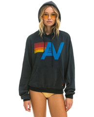 Aviator Nation Logo Hoodie Relaxed Charcoal - PINK ARROWS