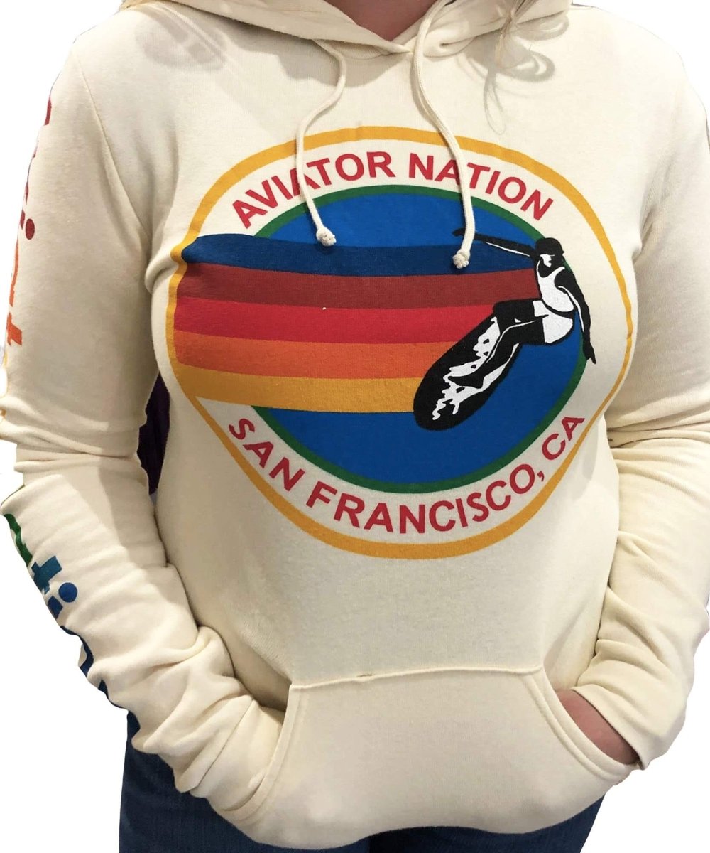 Aviator Nation Pullover Hoodie Cream San Francisco - clearpathherbicide