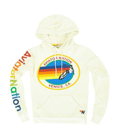 Aviator Nation Pullover Hoodie Cream Venice - clearpathherbicide