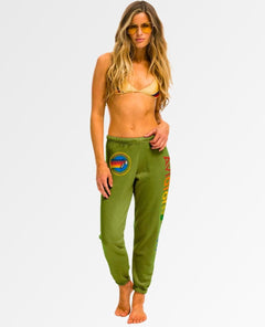 Aviator Nation Rainbow Sweatpants Jungle Green - clearpathherbicide