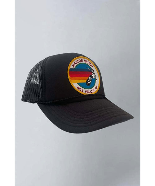 Aviator Nation Trucker Hat Black - miamidrugpossession