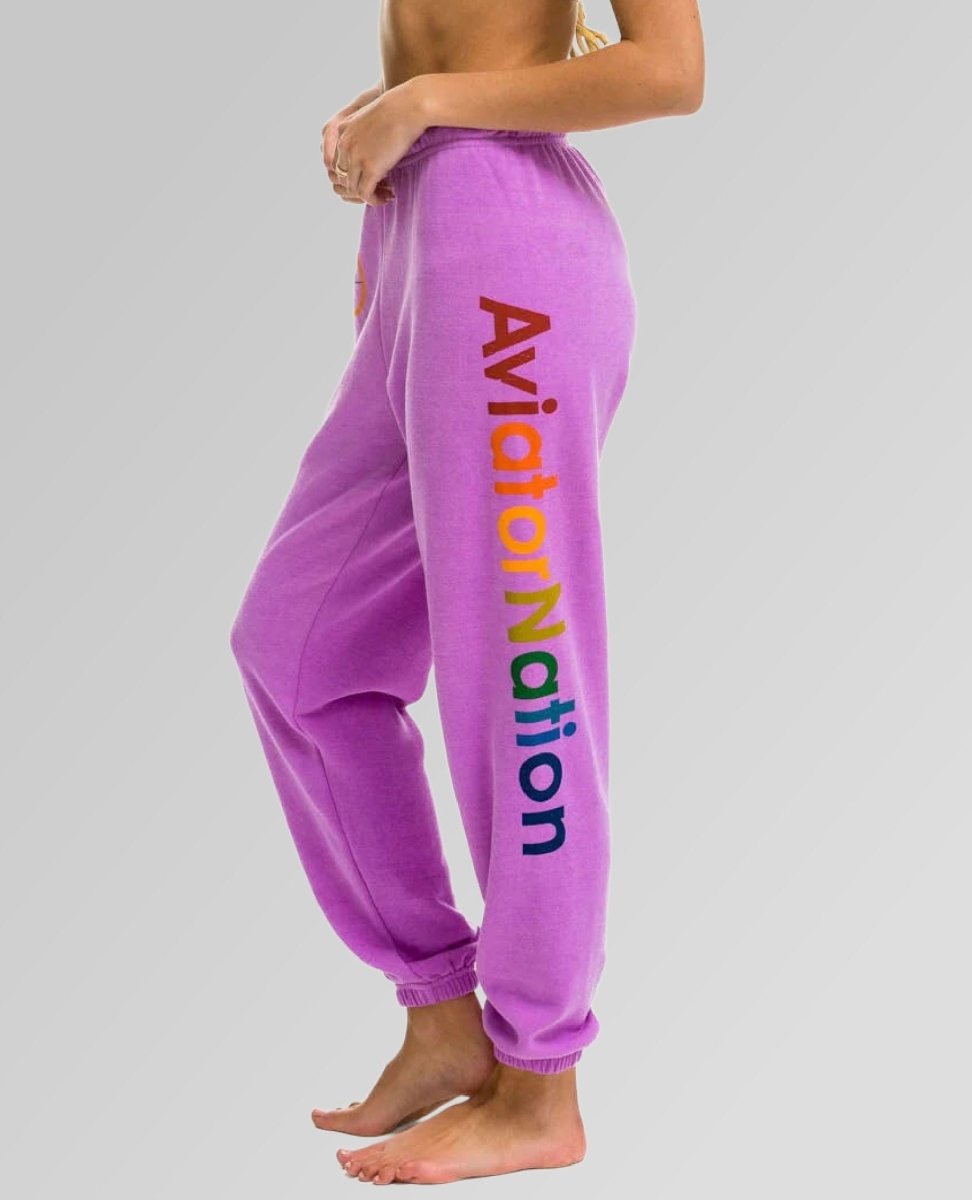 Aviator Nation Venice Sweatpant Neon Purple - PINK ARROWS