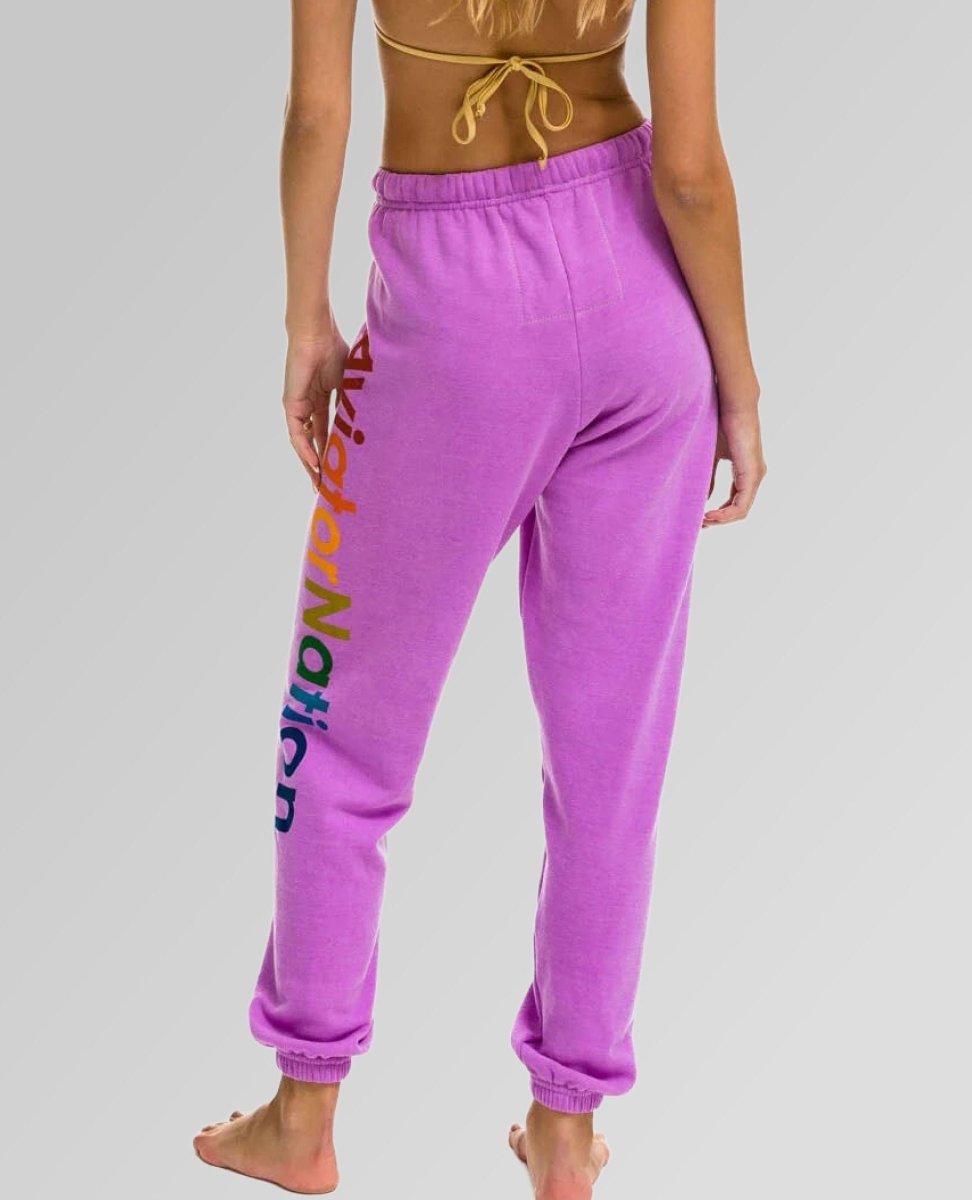 Aviator Nation Venice Sweatpant Neon Purple - PINK ARROWS