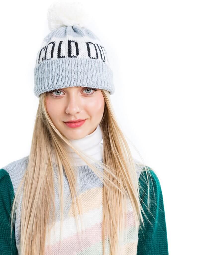 Baby Its Cold Pom Beanie - miamidrugpossession