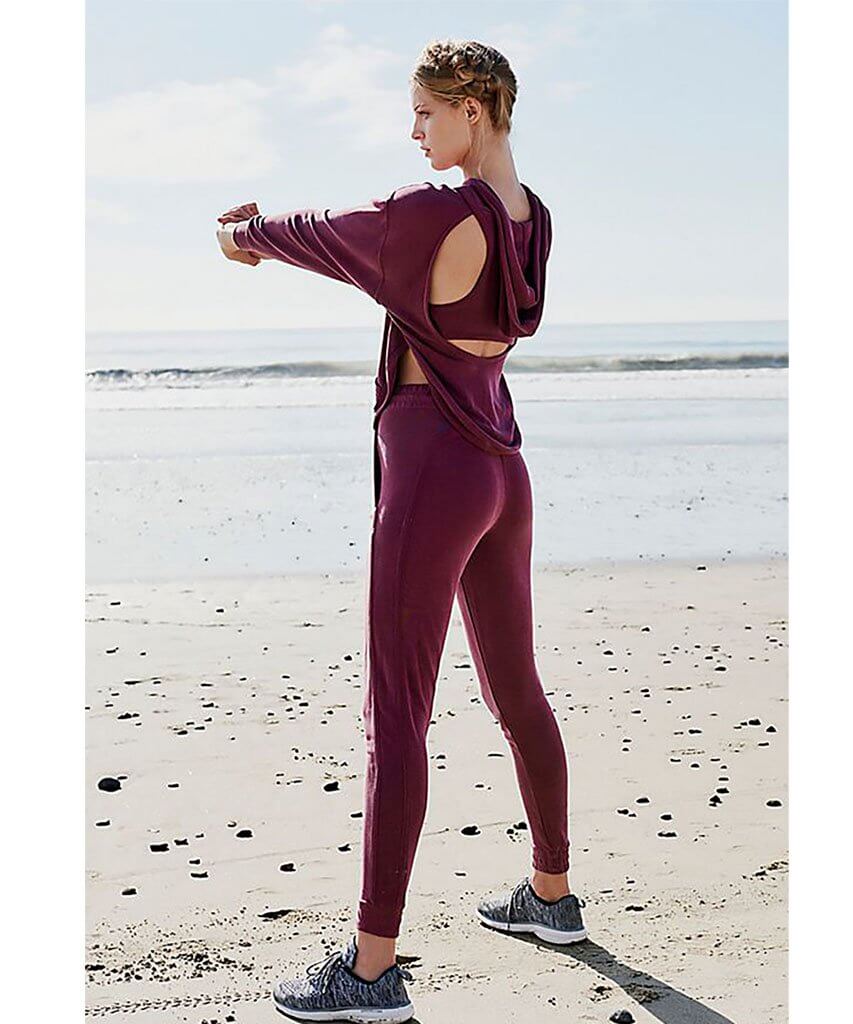 Back Into It Jogger Merlot - PINK ARROWS