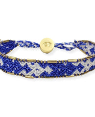 Bali Friendship Bracelet - Royal Blue and White - PINK ARROWS