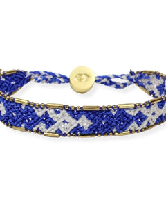 Bali Friendship Bracelet - Royal Blue and White - clearpathherbicide