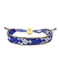 Bali Friendship Bracelet - Royal Blue and White - PINK ARROWS