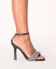 Ballencia Black Diamante Heels - PINK ARROWS