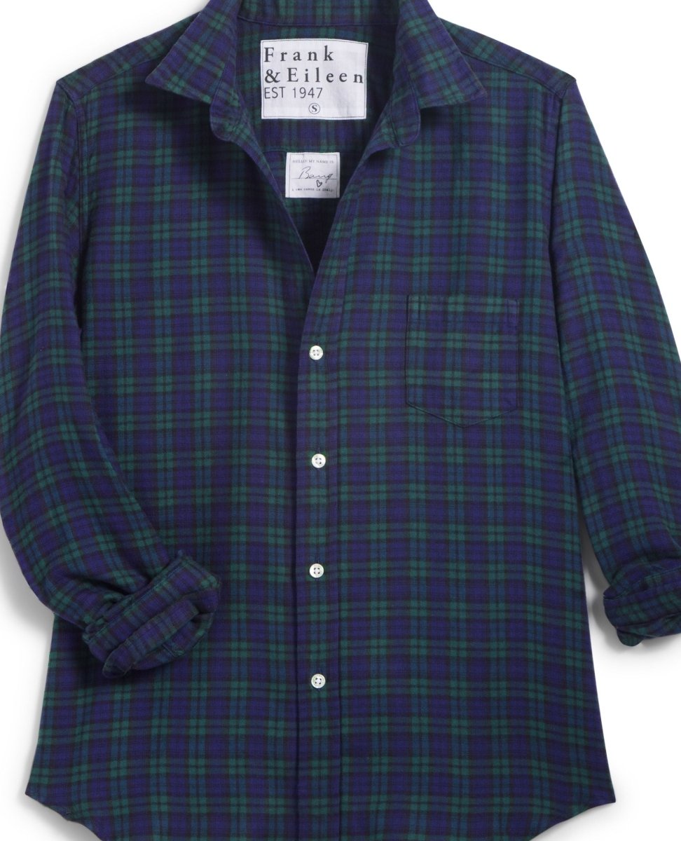 Barry Tailored Navy Black Green Plaid - PINK ARROWS