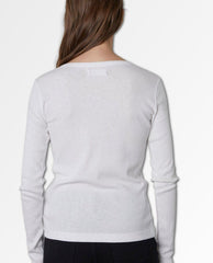 Bayler Long Sleeve Fitted Tee White - PINK ARROWS