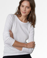 Bayler Long Sleeve Fitted Tee White - miamidrugpossession