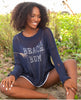 Beach Bum Distressed Crew Indigo Silver Metallic - miamidrugpossession