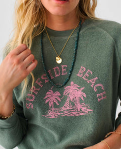 Beach Fleece Crew Sea Spray - miamidrugpossession