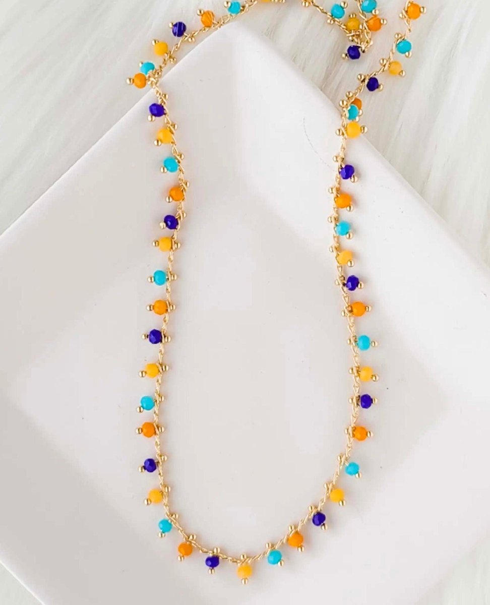 Bead Fringe Necklace, Harvest Confetti - miamidrugpossession