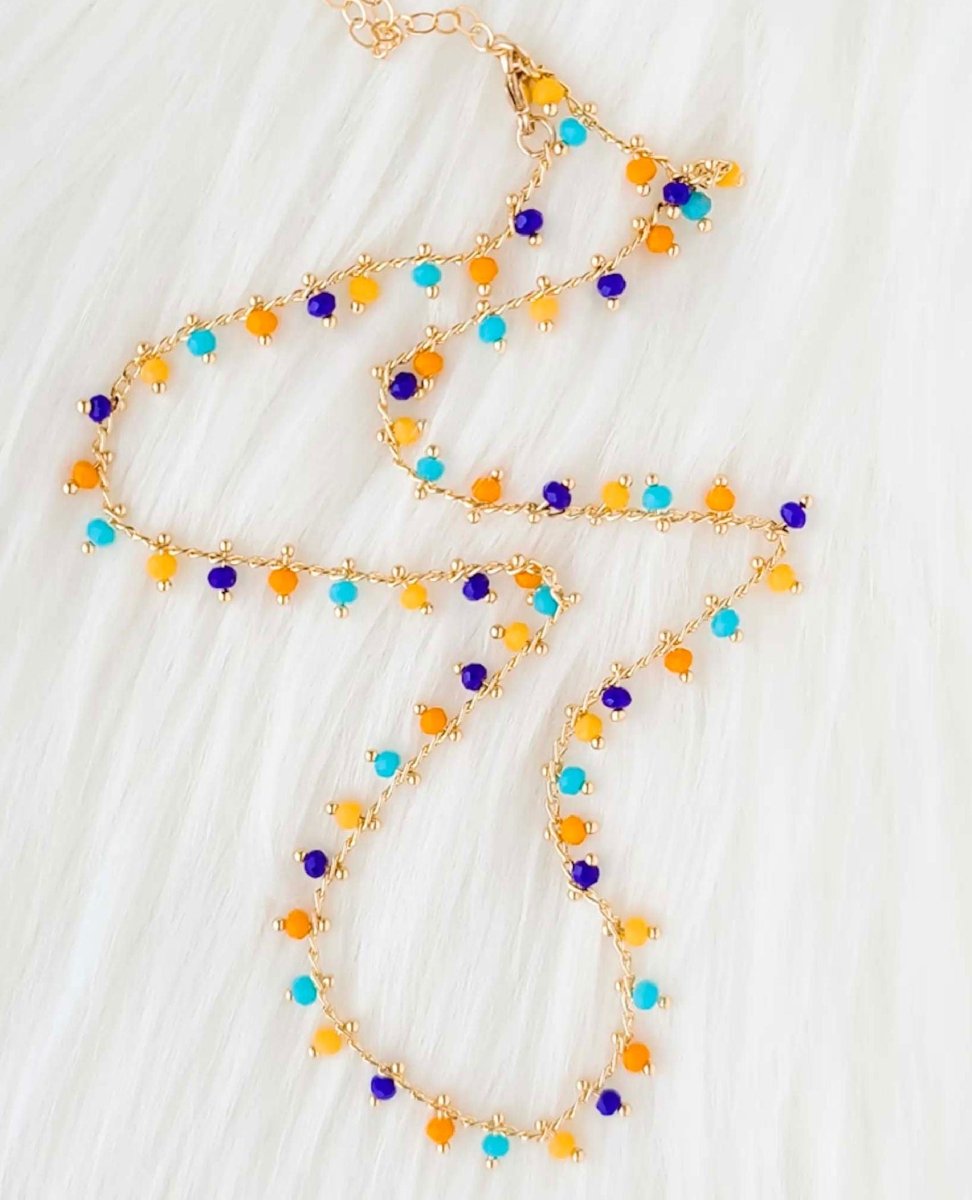 Bead Fringe Necklace, Harvest Confetti - miamidrugpossession