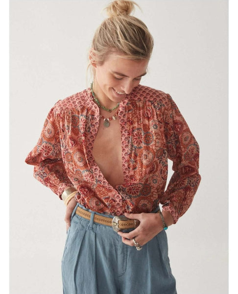 Beatrice Blouse Rust Flamingo - clearpathherbicide