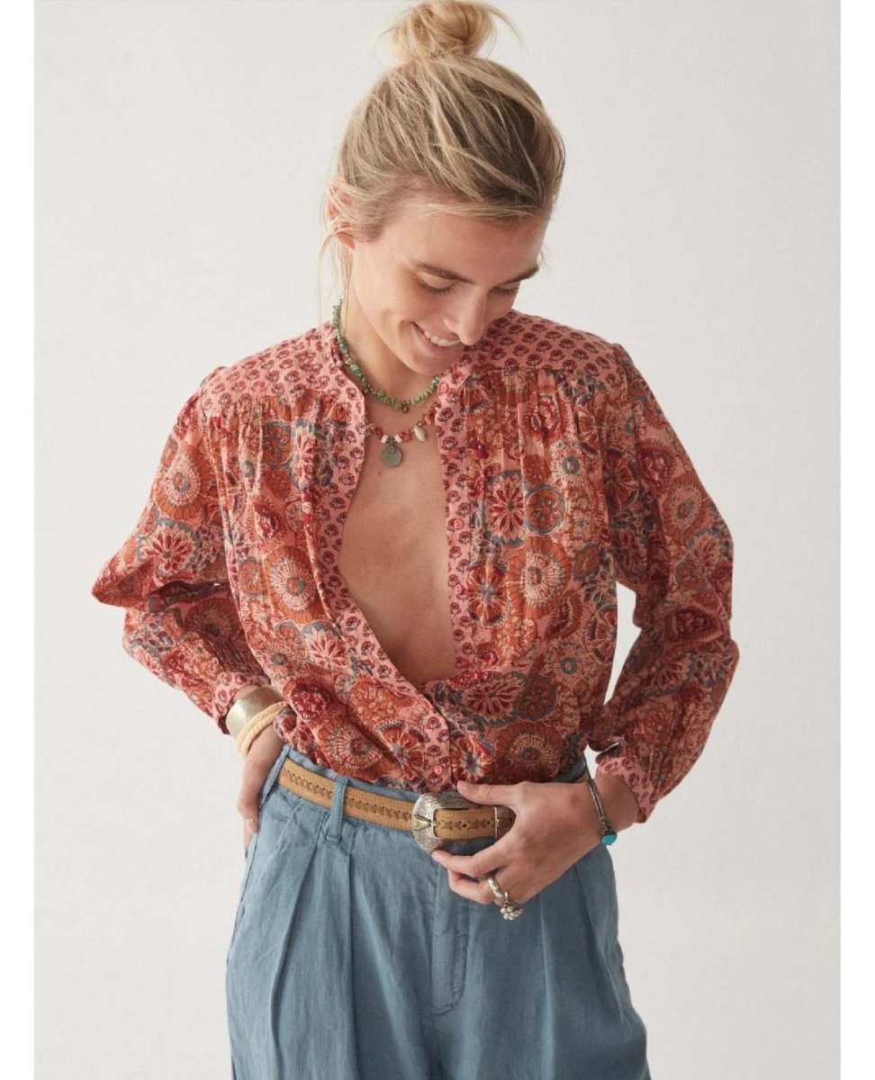 Beatrice Blouse Rust Flamingo - clearpathherbicide