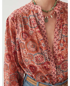 Beatrice Blouse Rust Flamingo - clearpathherbicide