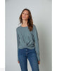 Beatrice Long Sleeve Twist Top Coal - miamidrugpossession