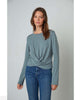 Beatrice Long Sleeve Twist Top Coal - miamidrugpossession