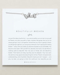 Beautifully Broken Necklace Silver - PINK ARROWS