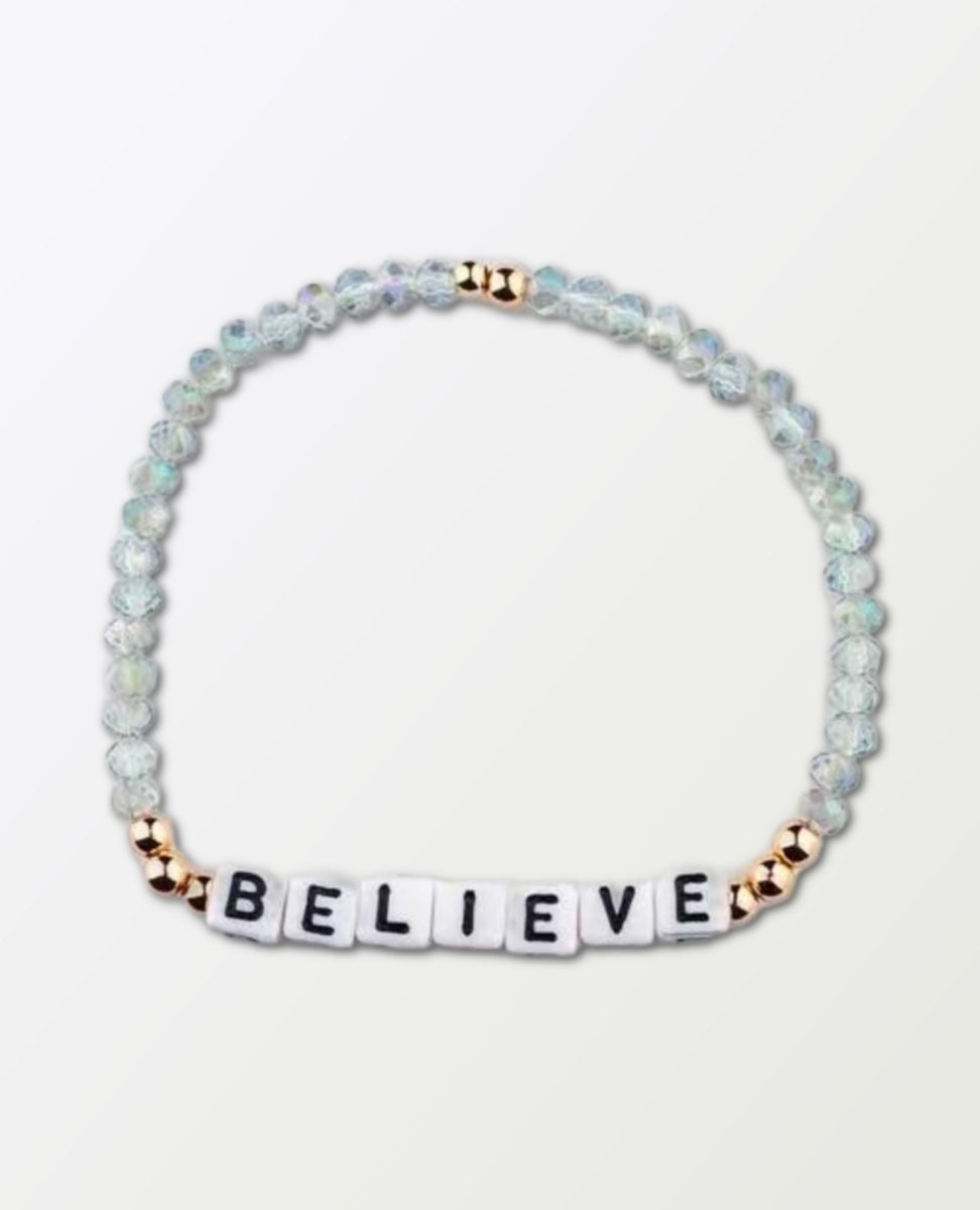 Believe Beaded Bracelet - PINK ARROWS