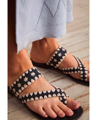 Bella Caia Crochet Sandals Black - PINK ARROWS