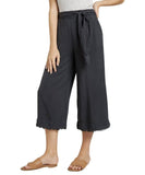 Belted High Waisted Crop Pant, Night Shade - miamidrugpossession