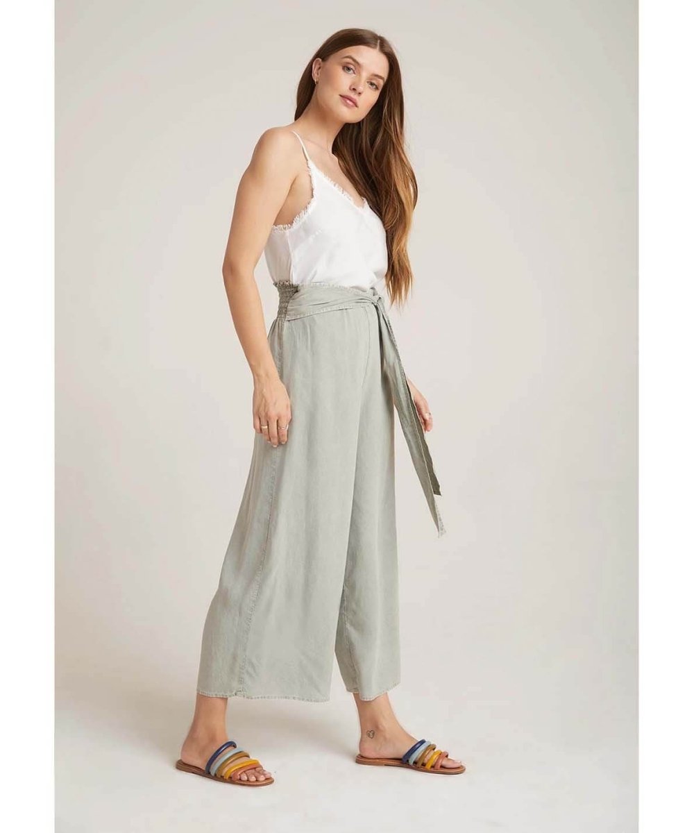 Belted High Waisted Crop Pant Worn Olive - clearpathherbicide