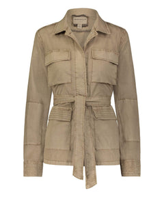 Belted Utility Jacket Tumbleweed - miamidrugpossession