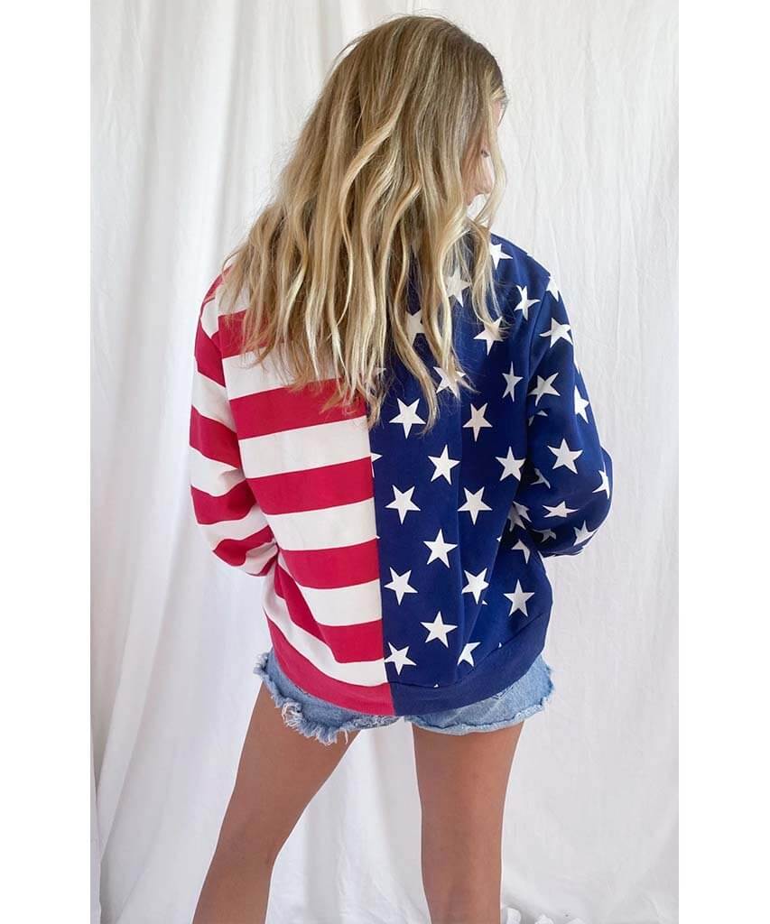 Benny Flag Half Zip Sweatshirt - miamidrugpossession