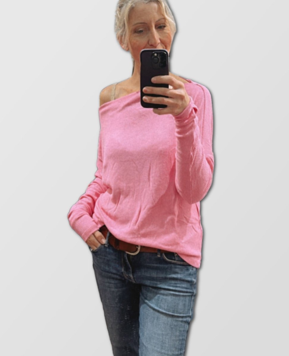 Bestseller Santos Boat Neck Long Sleeve Party Pink - clearpathherbicide