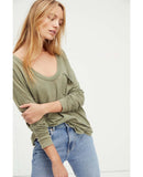 Betty Long Sleeve Tee Faded Military - miamidrugpossession