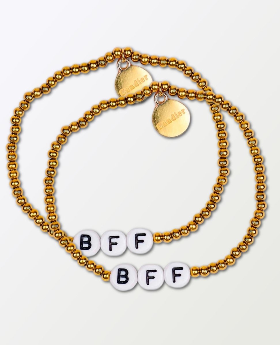 BFF Gold Beaded Bracelets (Set of 2) - miamidrugpossession