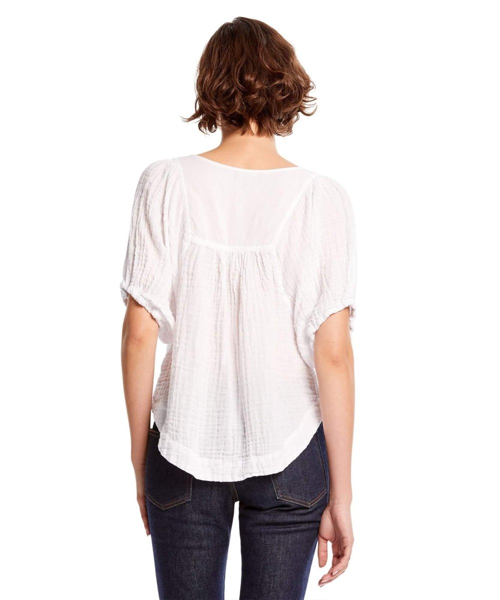 Bibi Fabric Mix Top White - miamidrugpossession