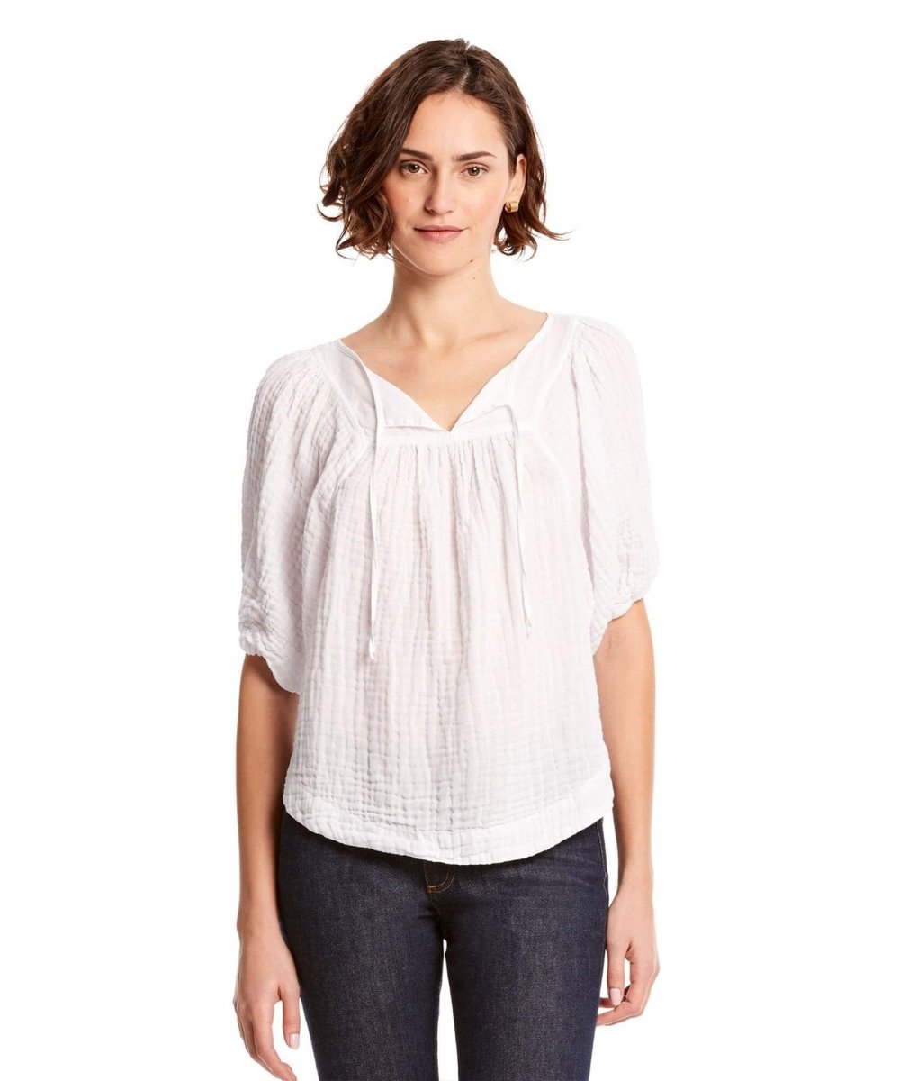 Bibi Fabric Mix Top White - miamidrugpossession