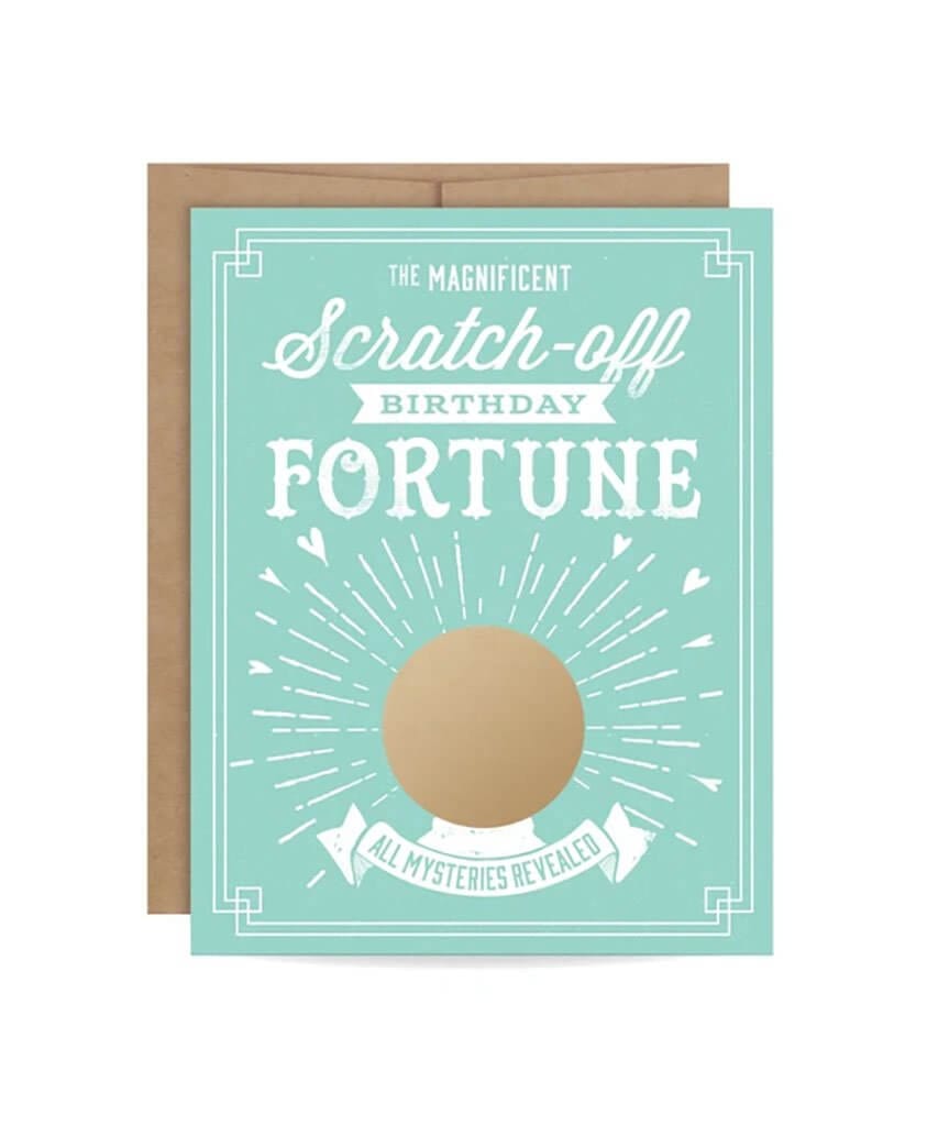 Birthday Fortune Scratch Off Card - PINK ARROWS