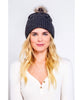 Black Beanie with Fur Pom - clearpathherbicide