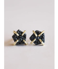 Black Druzy Prong Earrings - clearpathherbicide