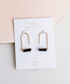 Black onyx Gemstone Drop Earrings - clearpathherbicide