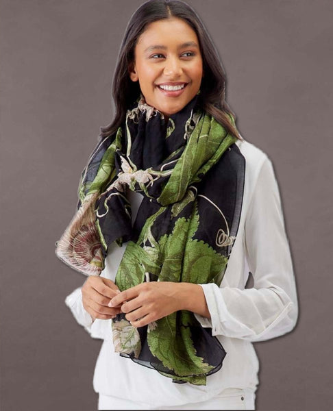 Black Passion Flower Scarf - miamidrugpossession